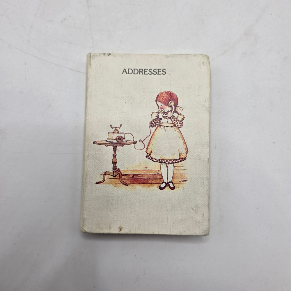 American Greetings Address Book 1976 Girl Rotary Phone Vintage Retro Pocket Size